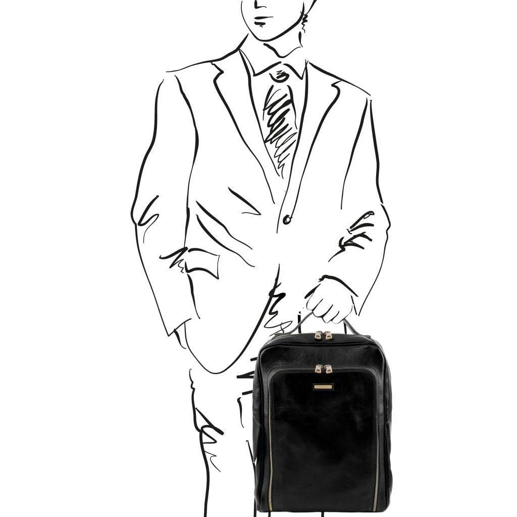 Bangkok - Matte leather laptop backpack | TL141793 - Image 12