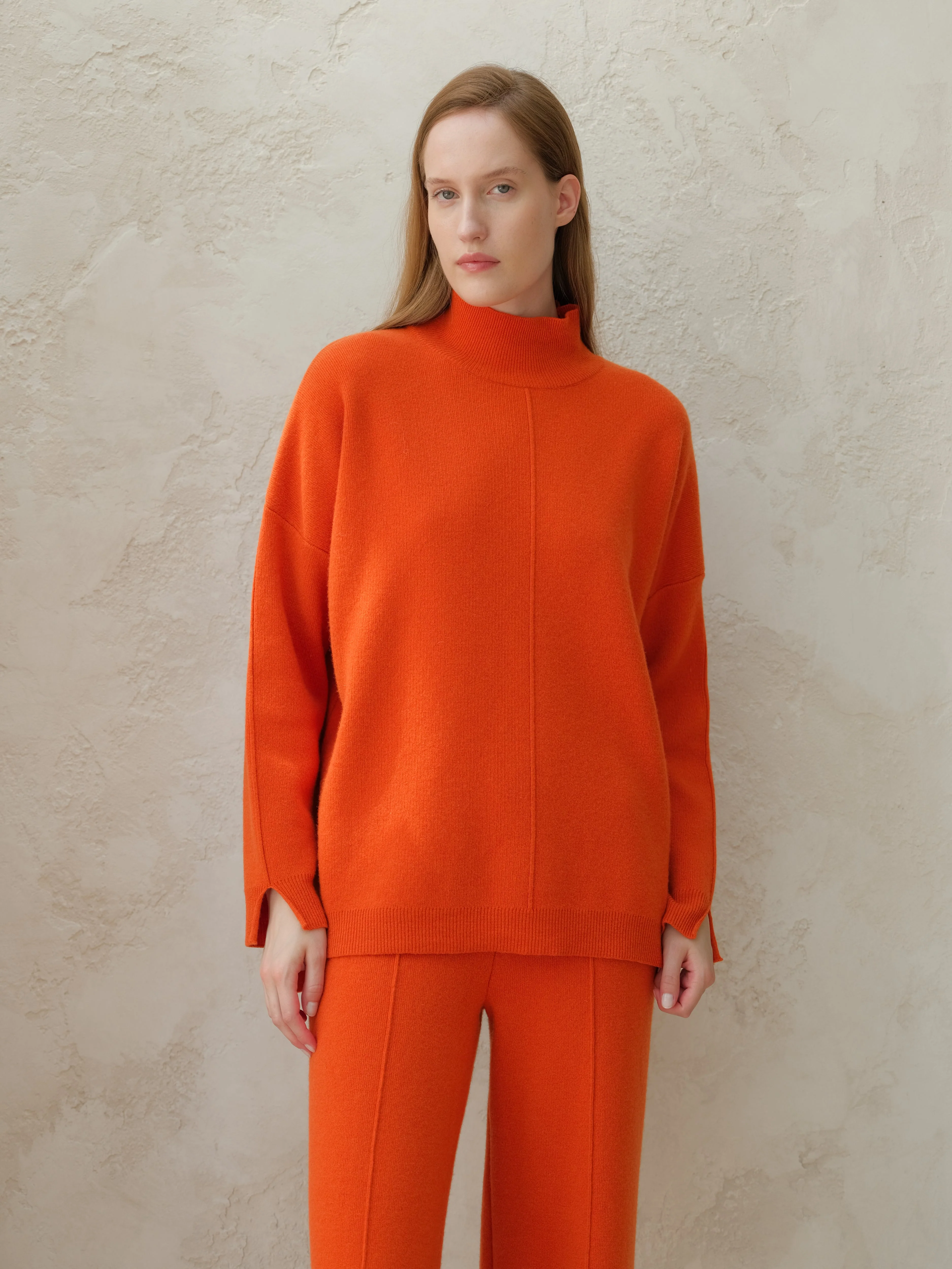 Wool & Cashmere Mix Solid Maxi Turtleneck Sweater - Image 11