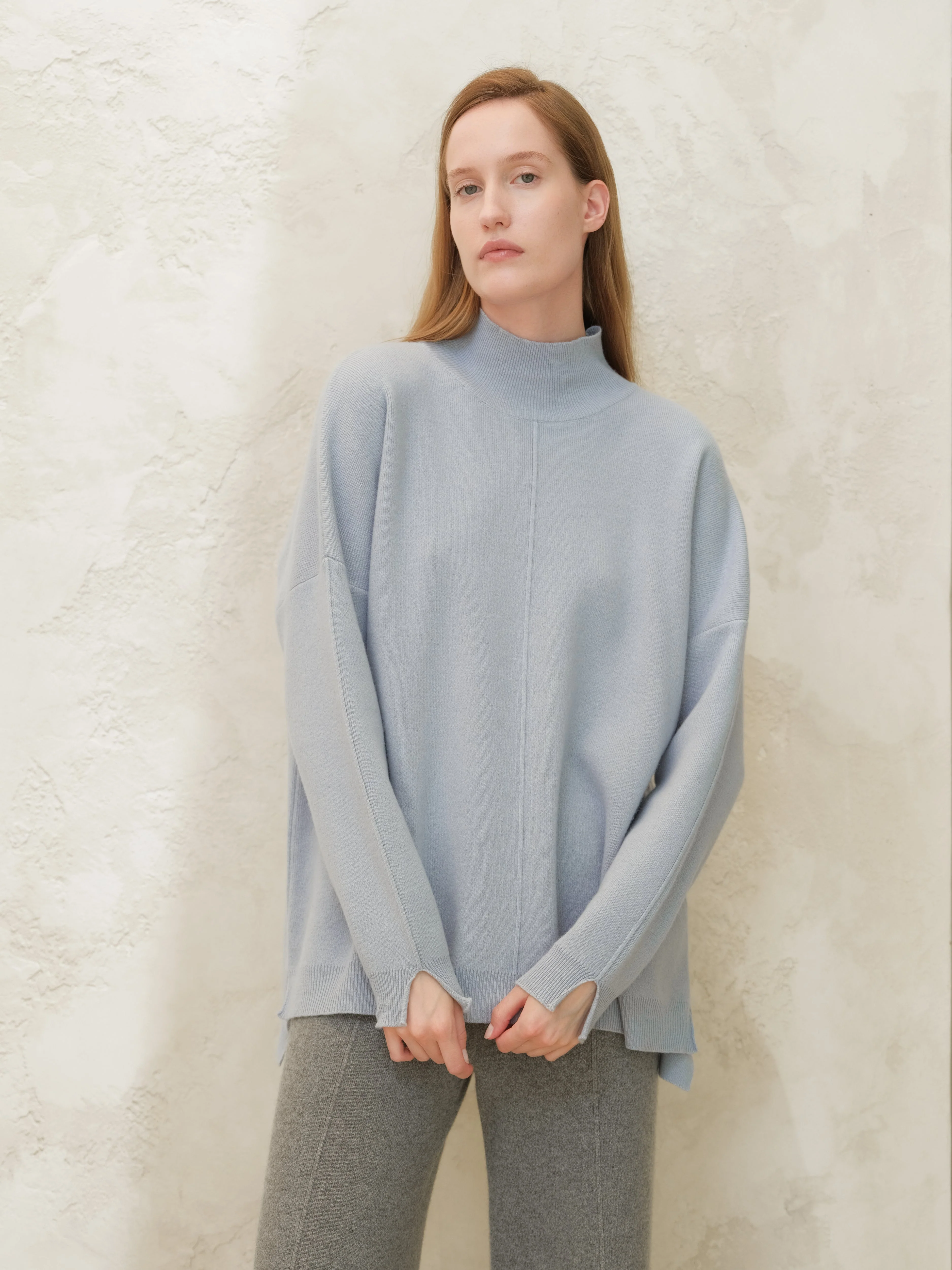 Wool & Cashmere Mix Solid Maxi Turtleneck Sweater - Image 34