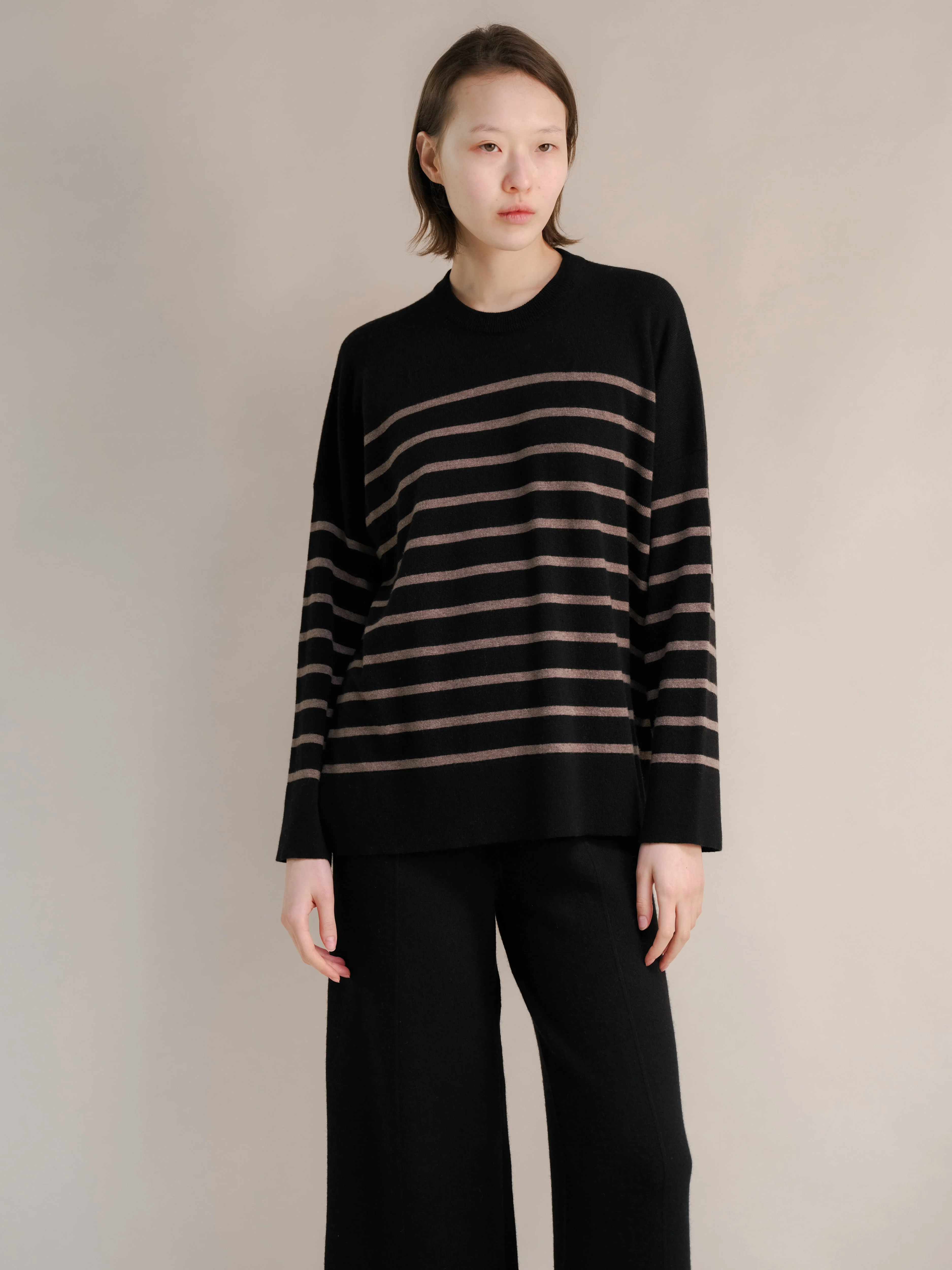 Cashmere Mix Striped Crewneck Sweater - Image 11