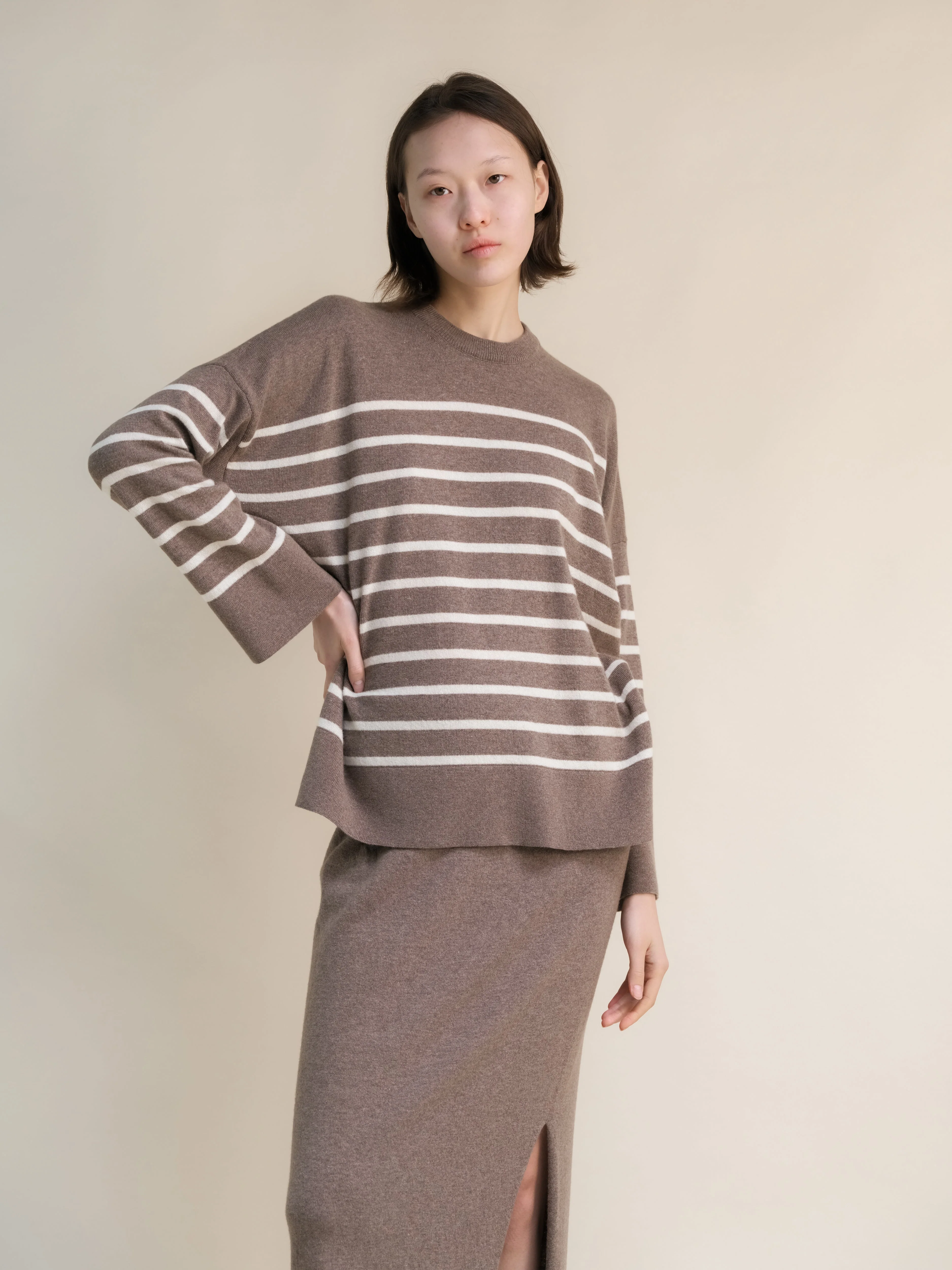 Cashmere Mix Striped Crewneck Sweater - Image 5