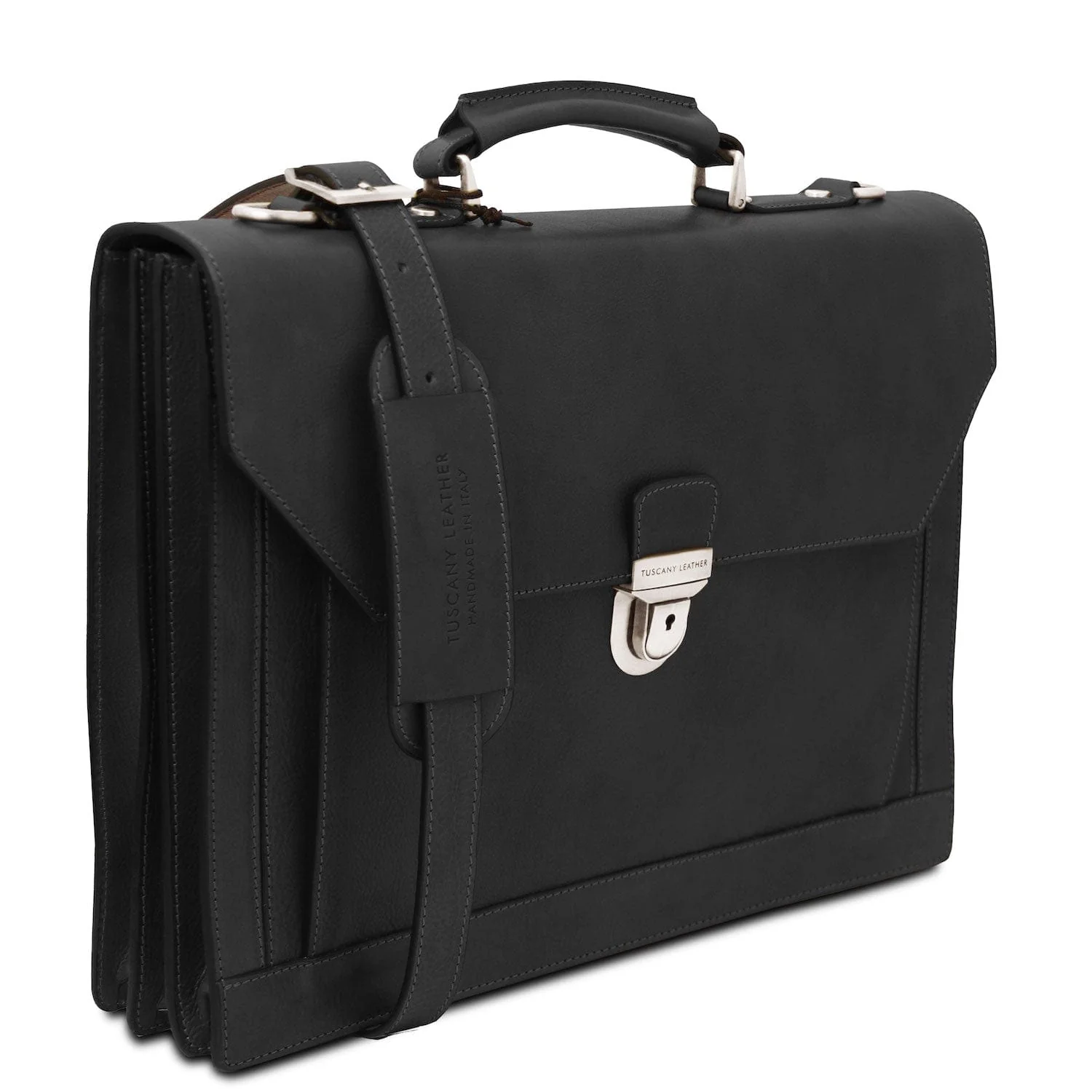 Cremona - 3 compartment matte leather briefcase | TL142448 - Image 9