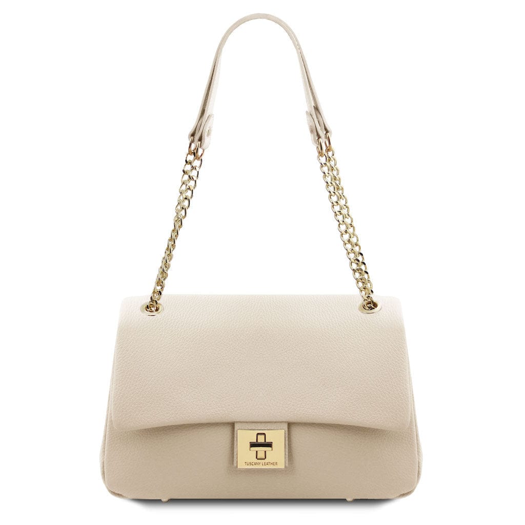 Elettra - Soft leather shoulder bag with chain strap | TL142353 - Image 28