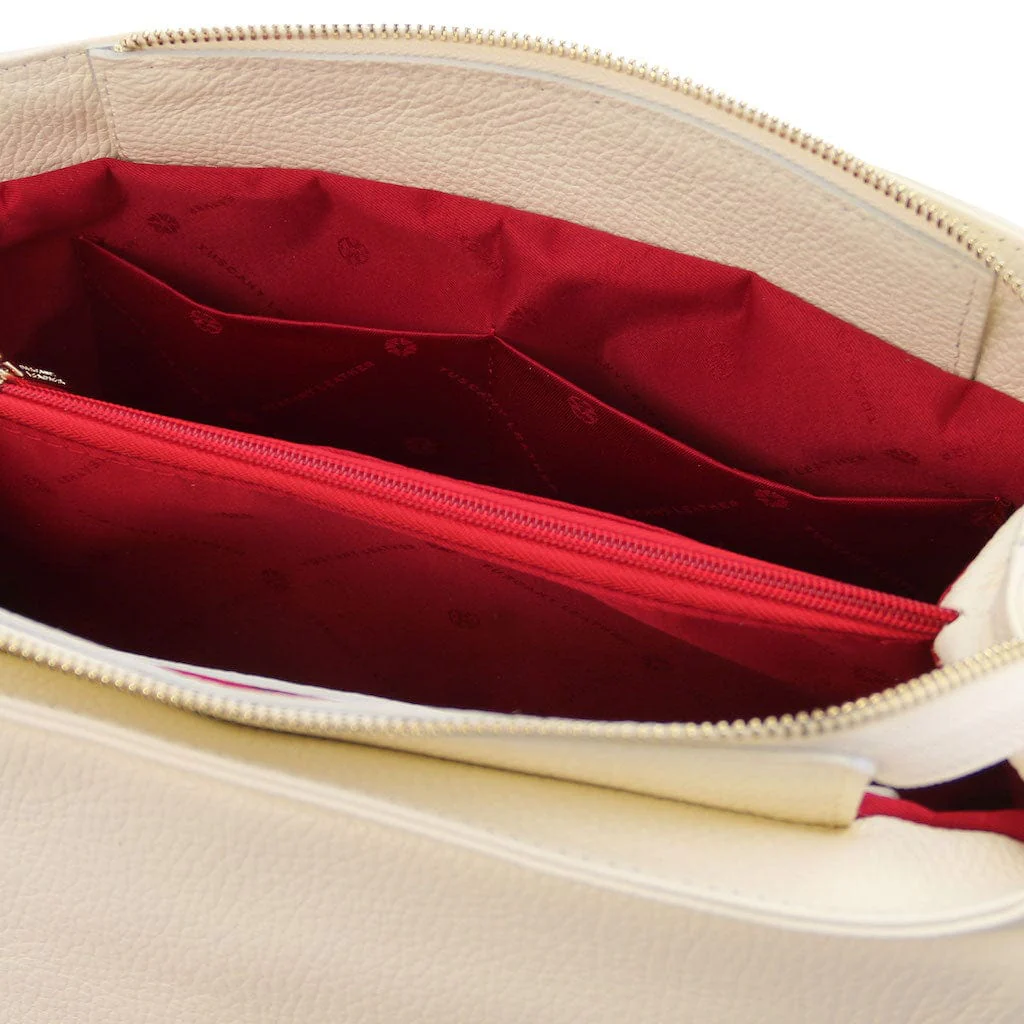 Elettra - Soft leather shoulder bag with chain strap | TL142353 - Image 32