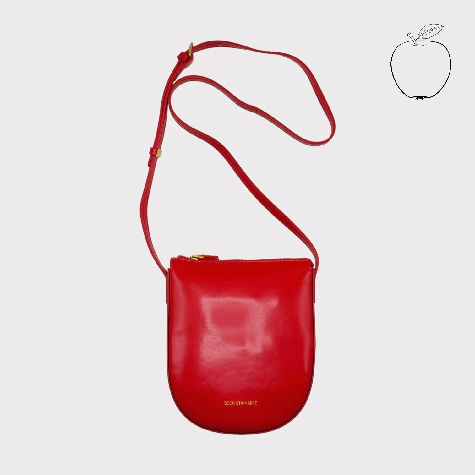 Eva - Apple Leather Crossbody Bag - Red - Image 2