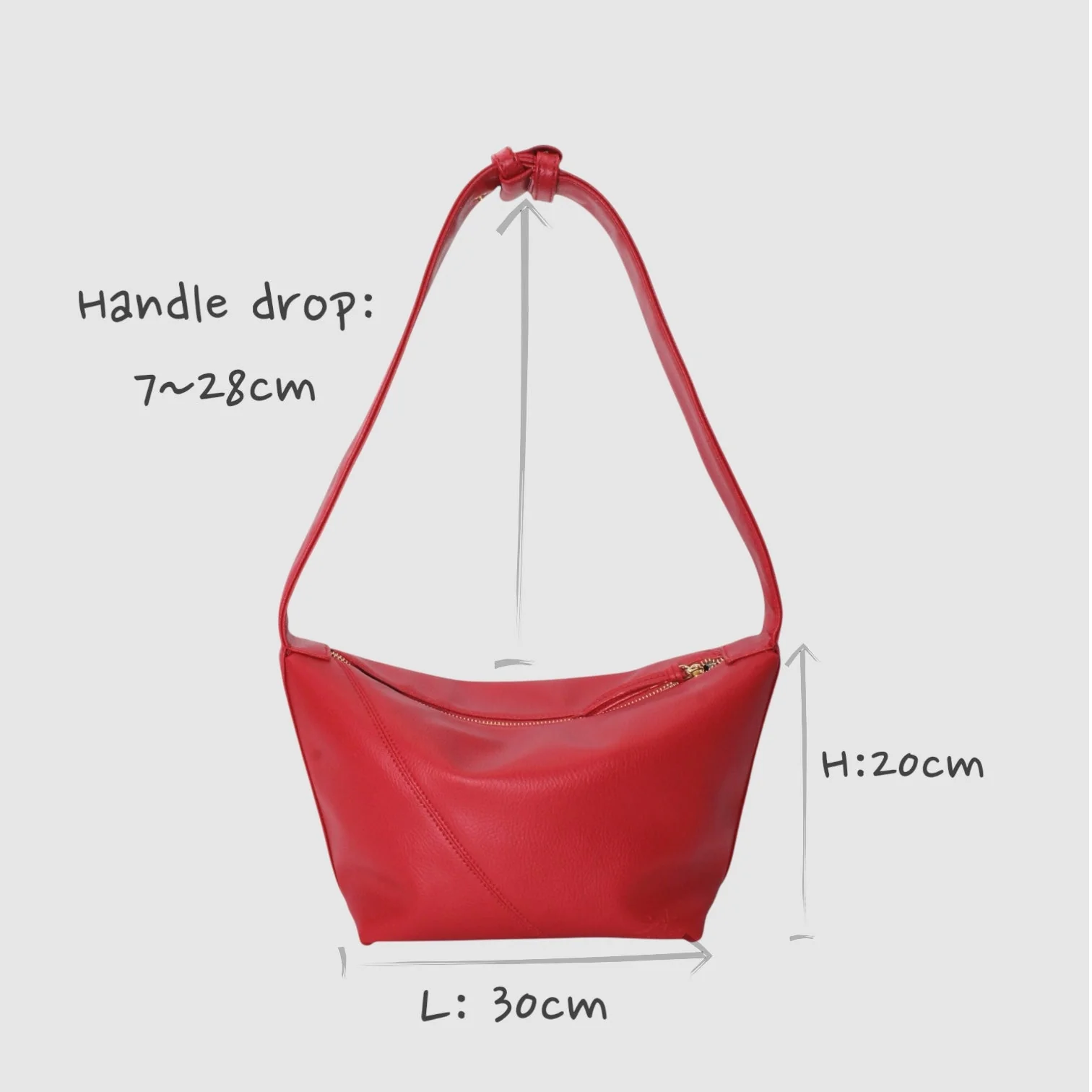 Evy - Vegan Cactus Leather Shoulder Bag - Red - Image 9