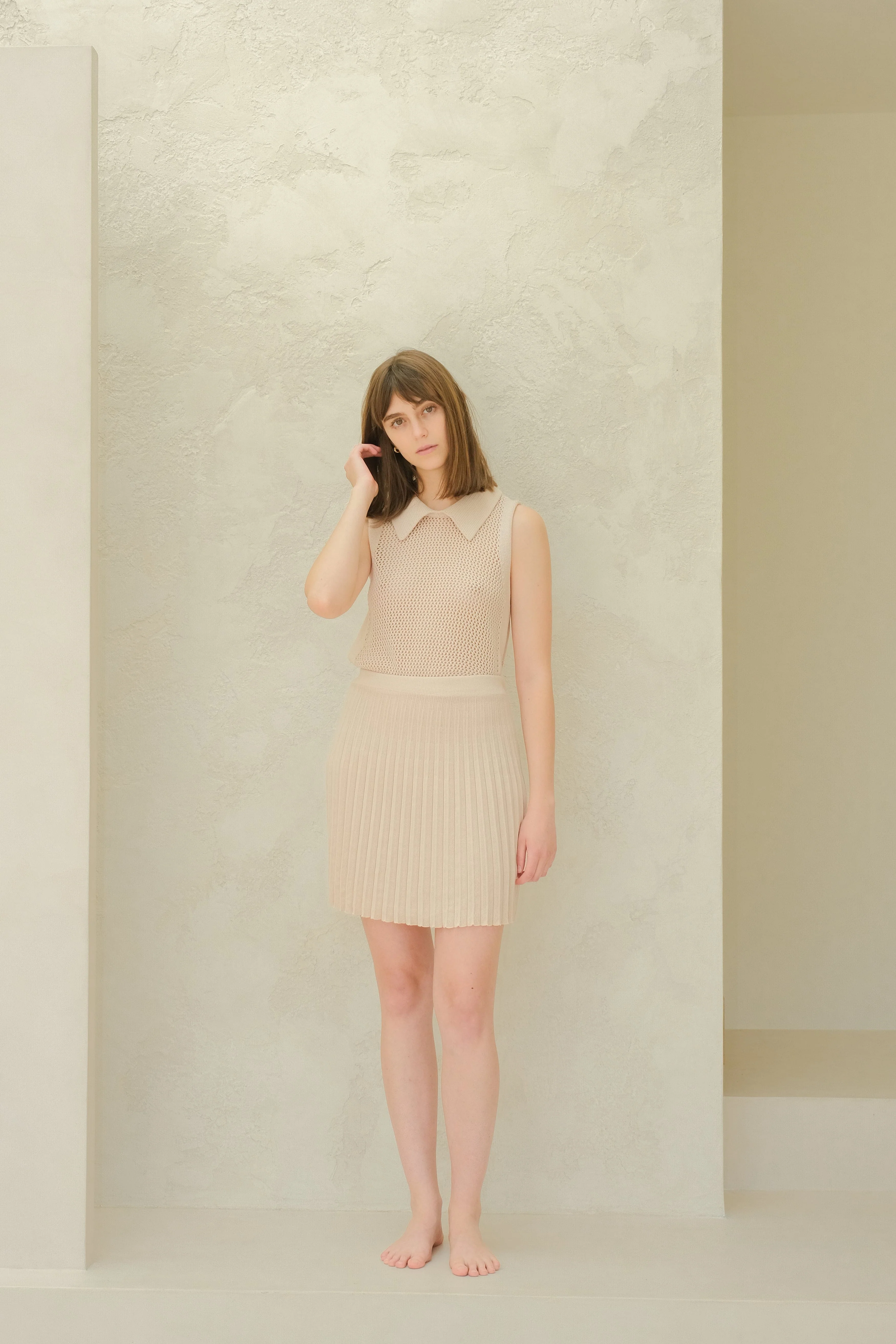 Fine Cotton Plissé Mini Skirt (3D-Knit) - Image 7