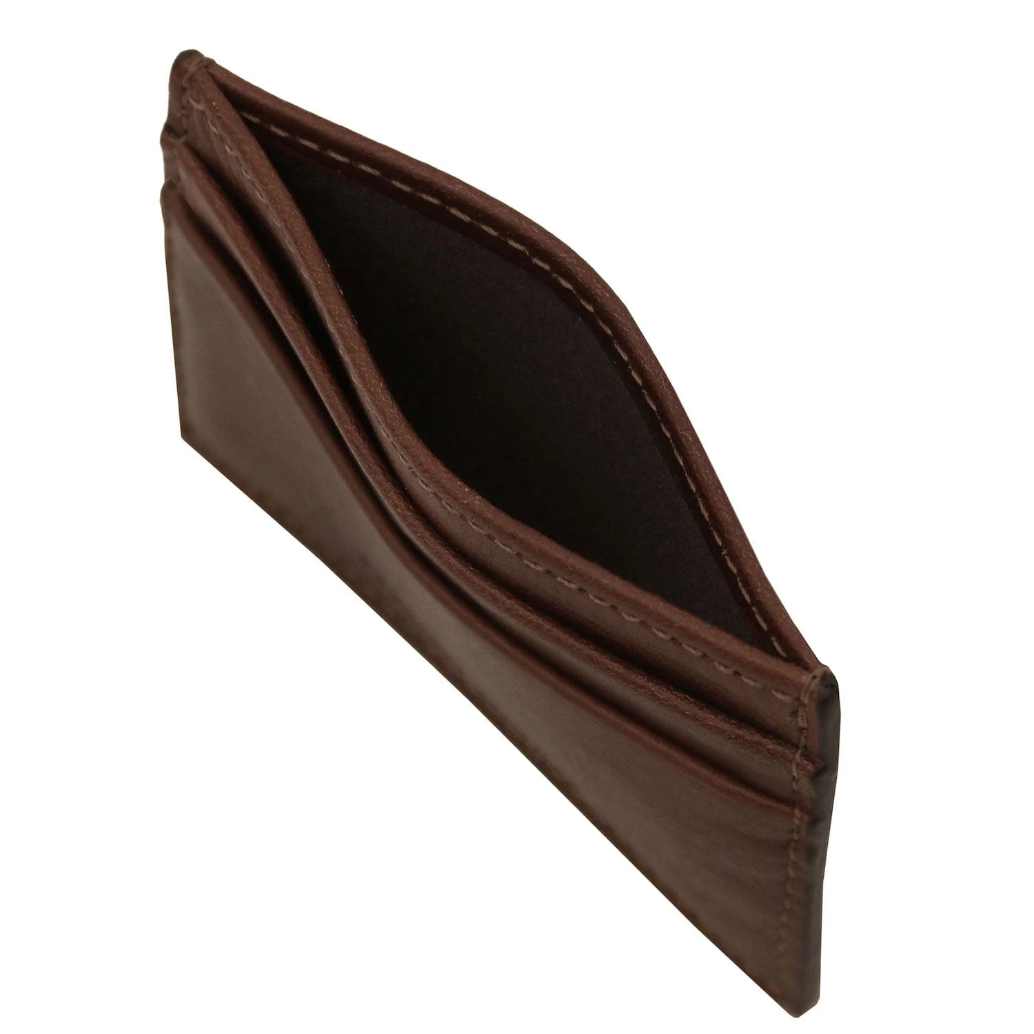 Leather card holder - 4 cards in smooth, full-grain leather | TL142473 - Image 6