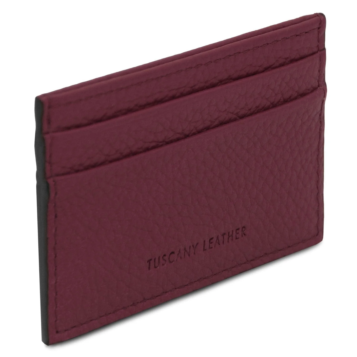 Leather card holder - 4 cards, pebbled leather | TL142474 - Image 3