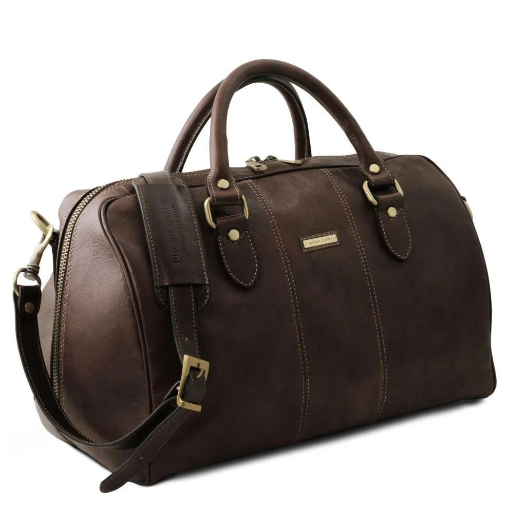Lisbona - Travel leather duffel bag - Small size | TL141658 - Image 22