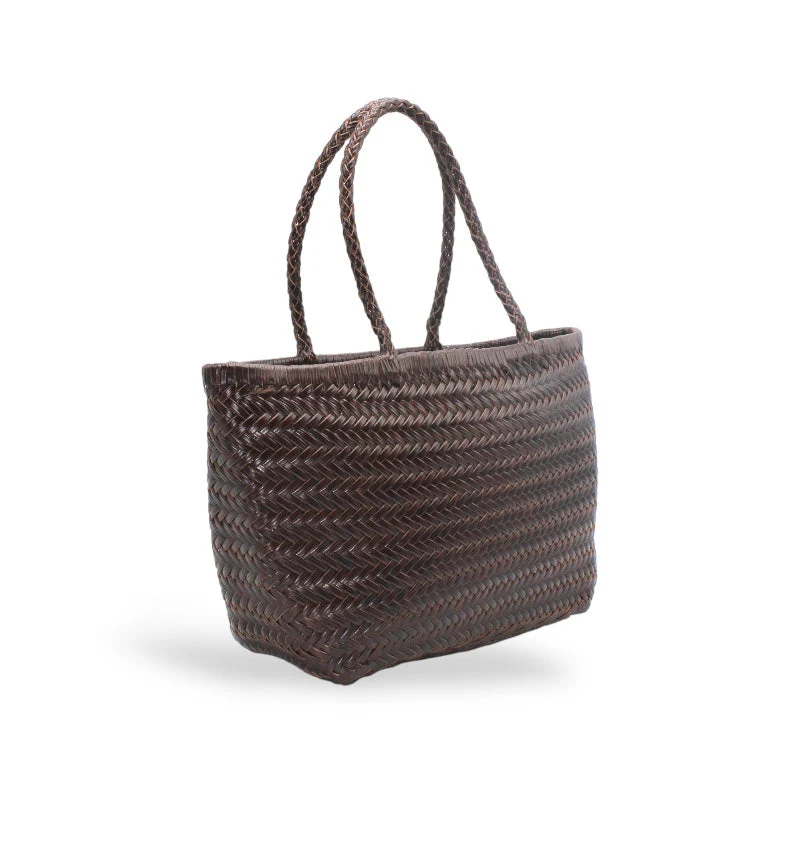 Lou - Genuine Leather Tote Bag Coffee Colour - Image 2