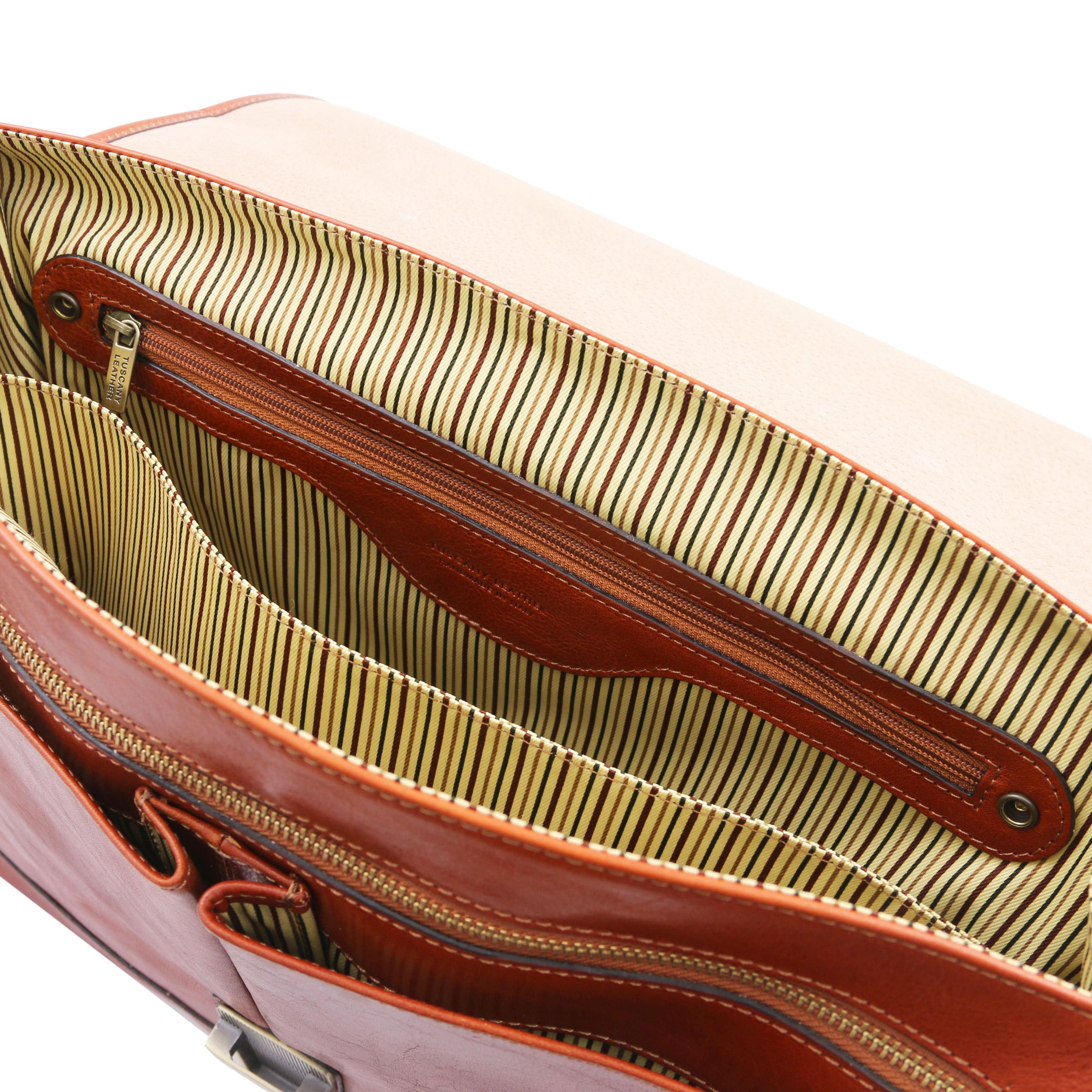 Mantova - Leather multi compartment briefcase with flap | TL142068 messenger bag - Image 17