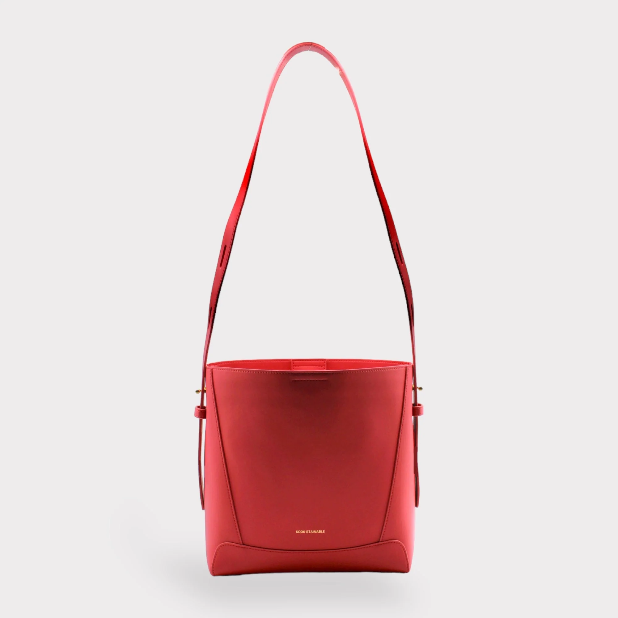 Oli - Apple Leather Midi Shoulder Cross-body Bag Red - Image 6