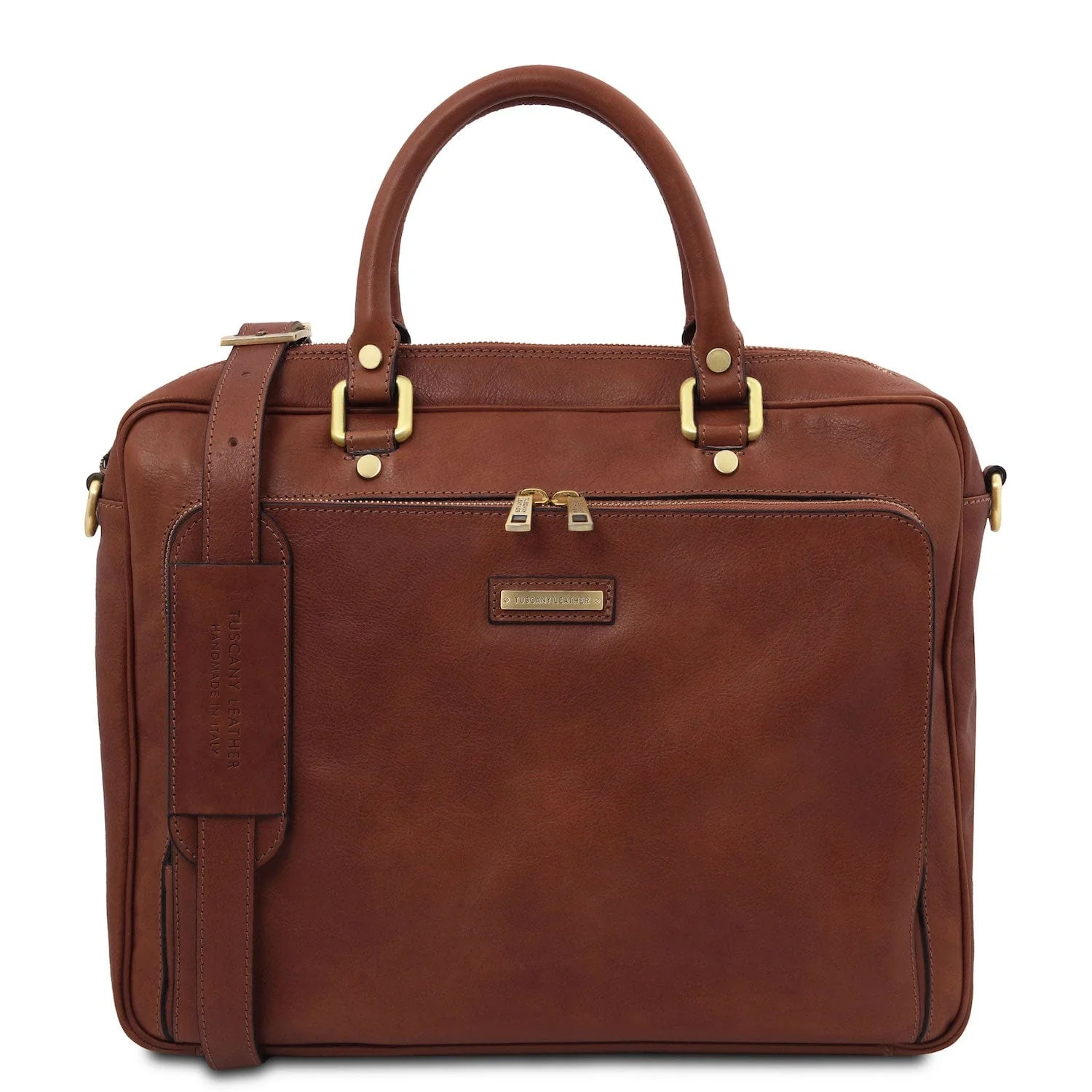 Pisa - Matte leather laptop briefcase with front pocket | TL142427 - Image 10