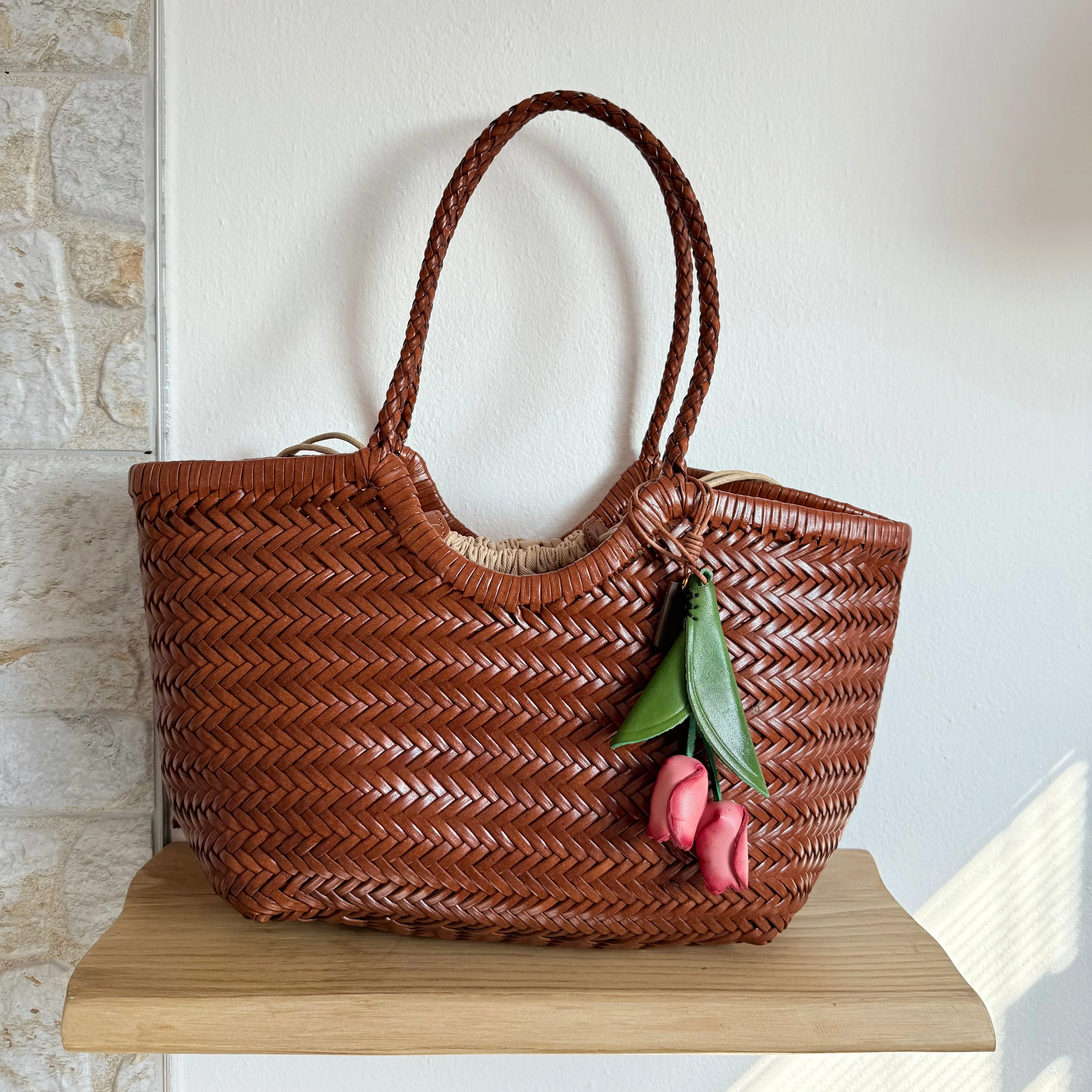 Tulip Bag Charm - Handmade Full-Grain Leather - Image 4
