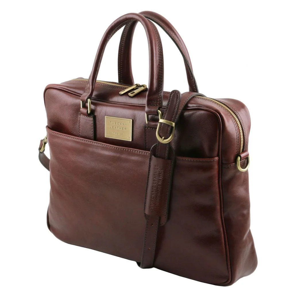Urbino - Leather laptop briefcase with front pocket | TL141241 - Image 3