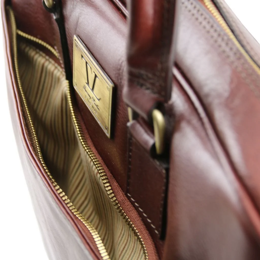 Urbino - Leather laptop briefcase with front pocket | TL141241 - Image 4