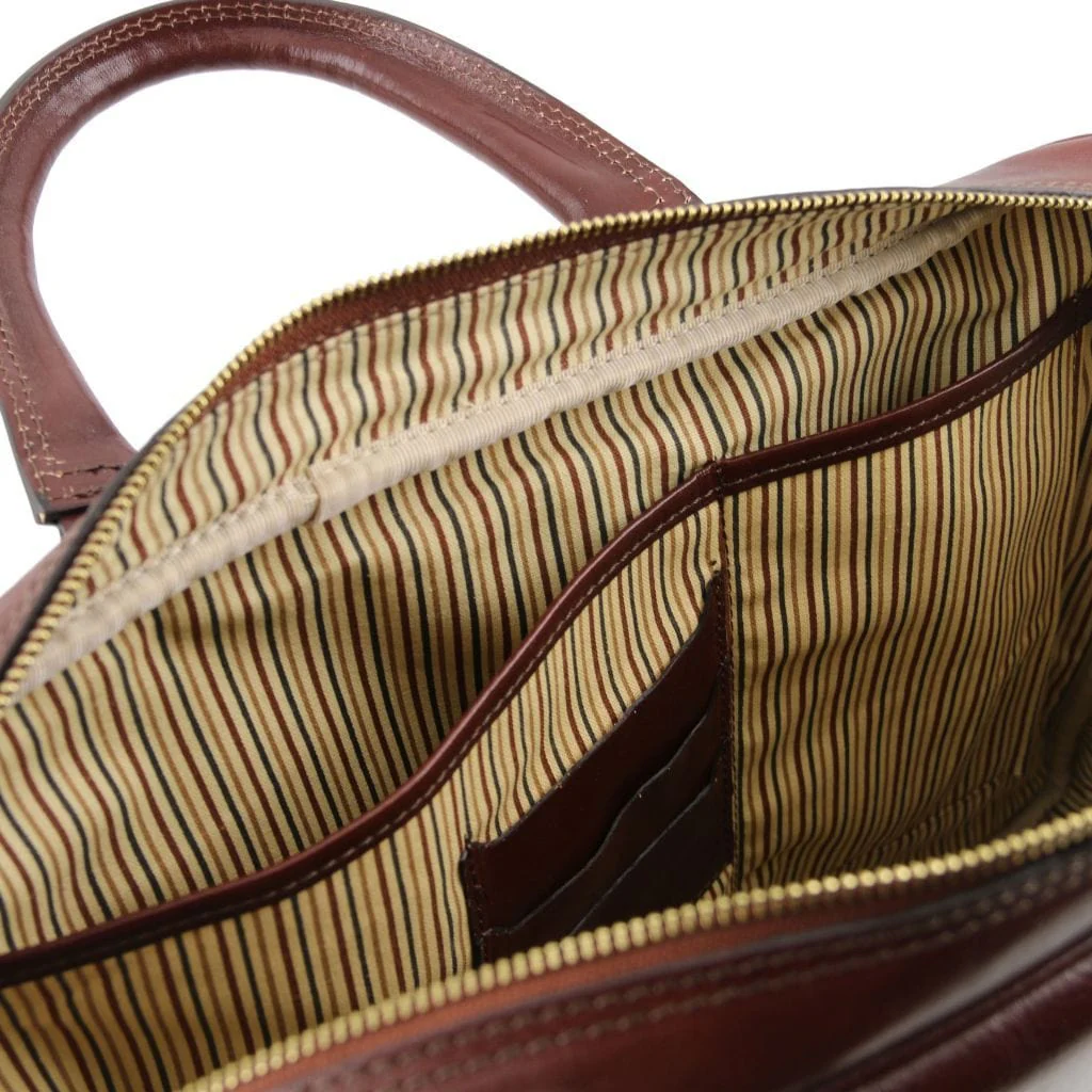 Urbino - Leather laptop briefcase with front pocket | TL141241 - Image 5