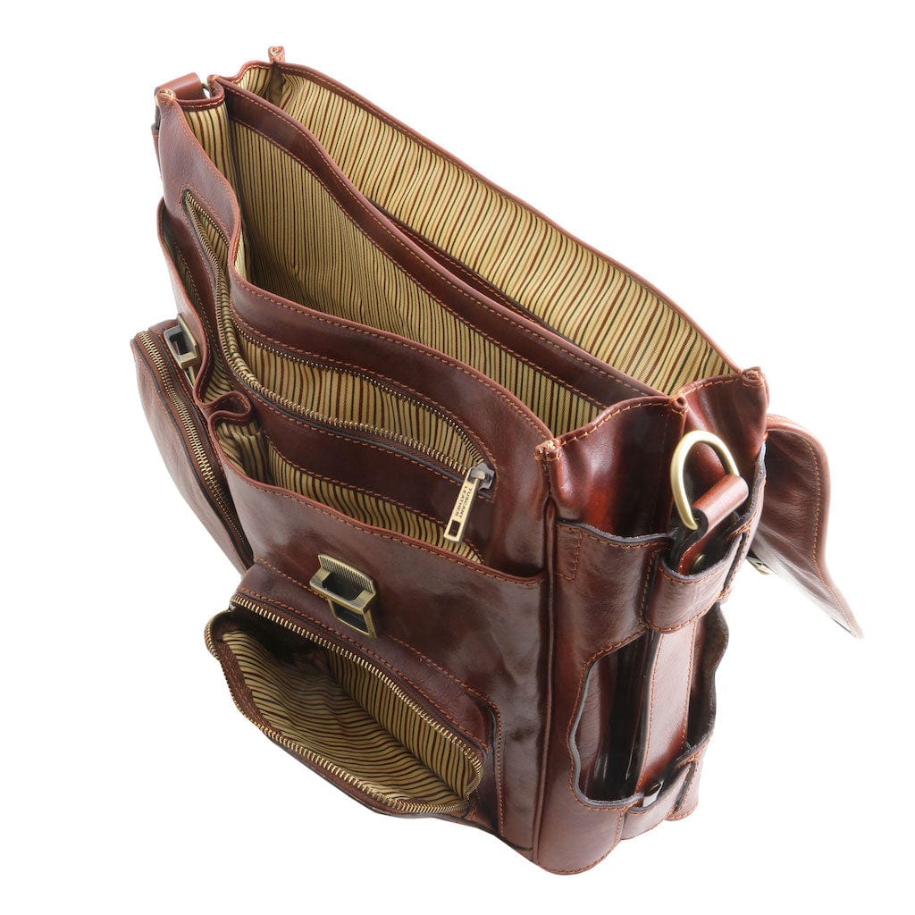 Ventimiglia - Leather multi compartment briefcase with front pockets | TL142069 - Image 6