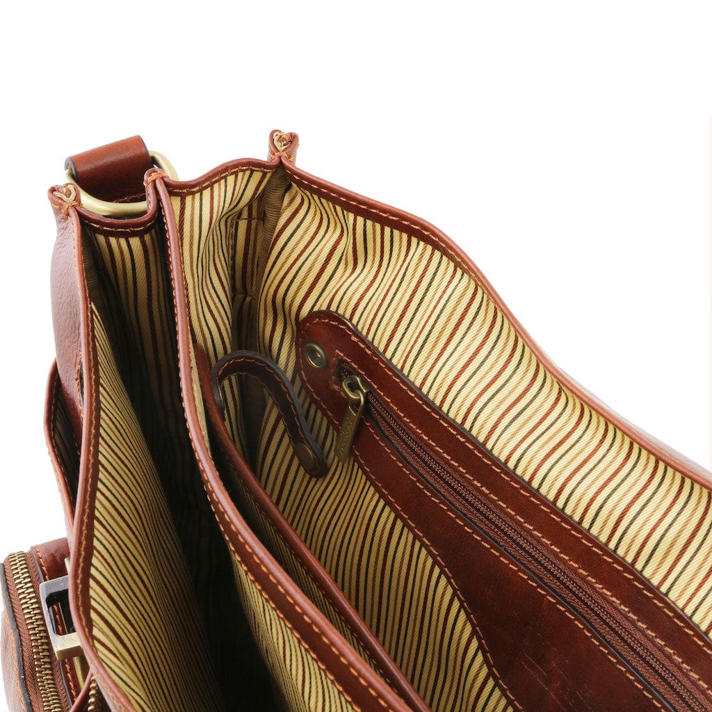 Ventimiglia - Leather multi compartment briefcase with front pockets | TL142069 - Image 8