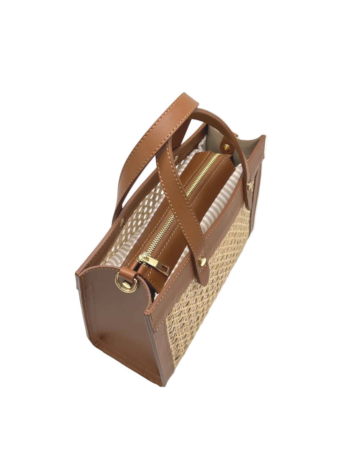 Viareggio - Woven Straw & Leather Tote Bag - Image 4