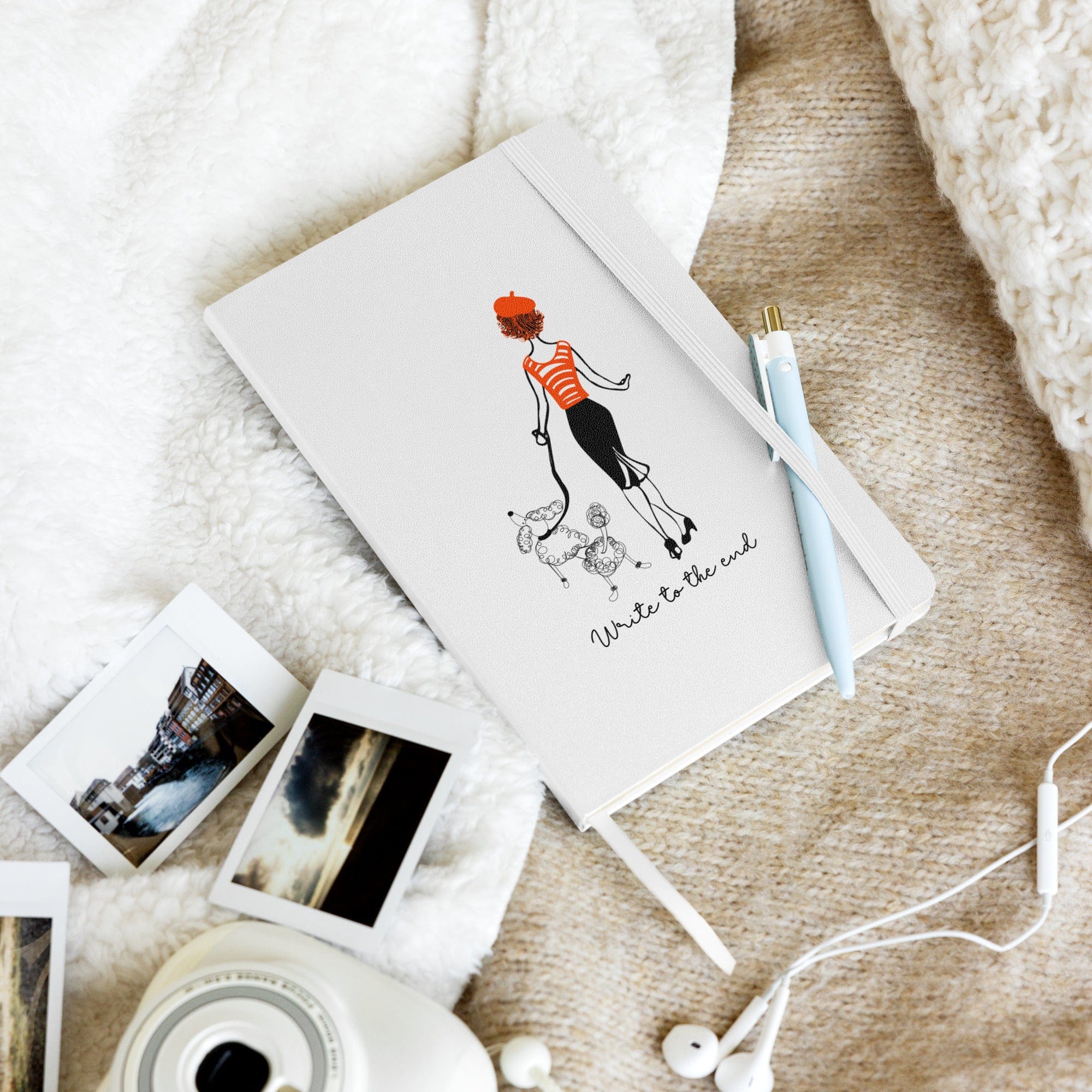 Write to the End Woman and French Poodle Hardcover Bound Journal - Image 3